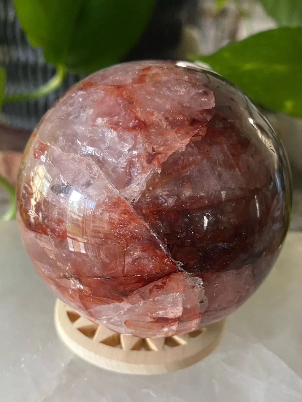 🔥✨ AAA Brazilian Fire Quartz Sphere — 2.7” of Pure Fire! ✨🔥